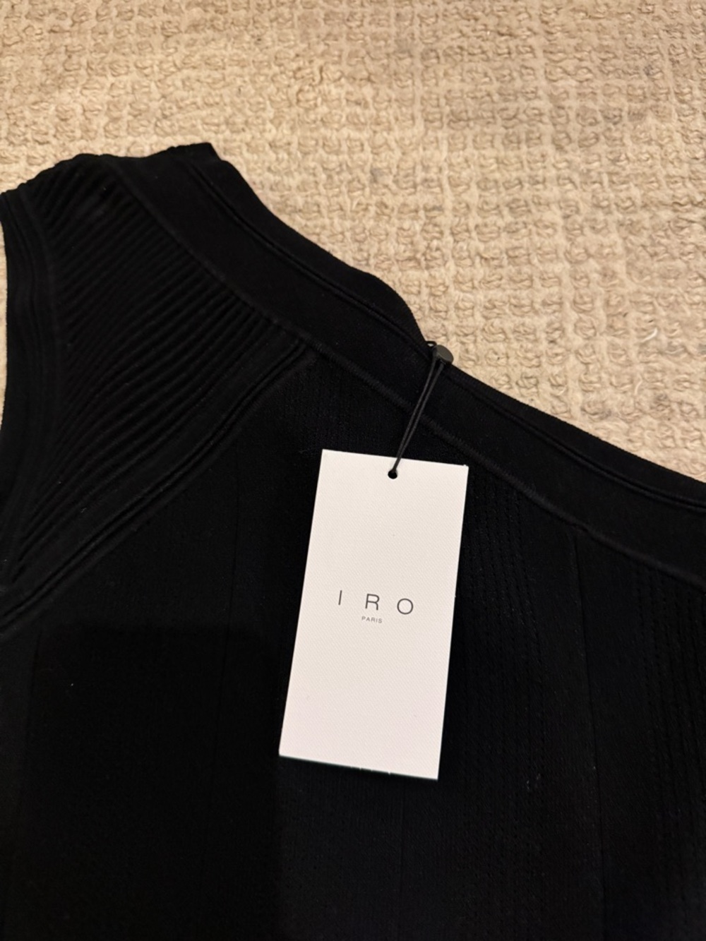 NWT IRO Women's Ciqa Black Knit One Shoulder Bodysuit Top Sz S - Picture 4 of 8